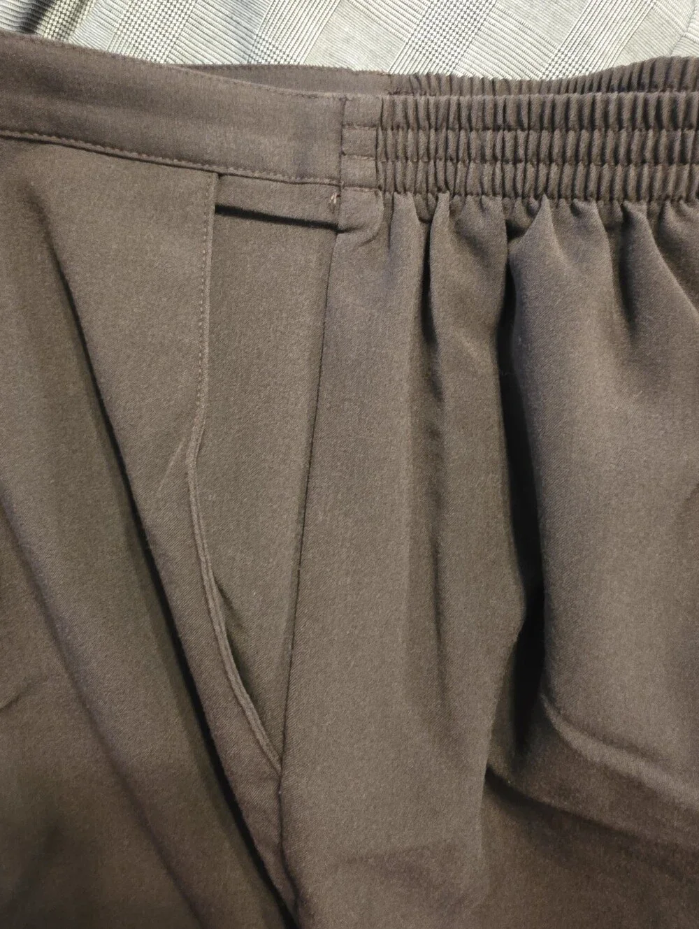 Womens Alfred Dunner Half Elastic Waist,2 Side pockets, Straight Leg, Brown